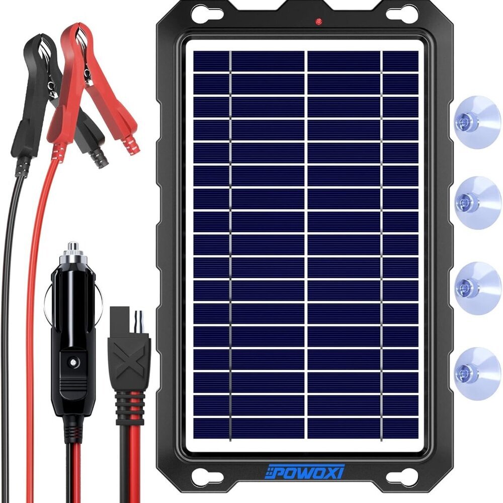 Upgraded 7.5W-Solar-Battery-Trickle-Charger-Maintainer-12V Portable Waterproof S